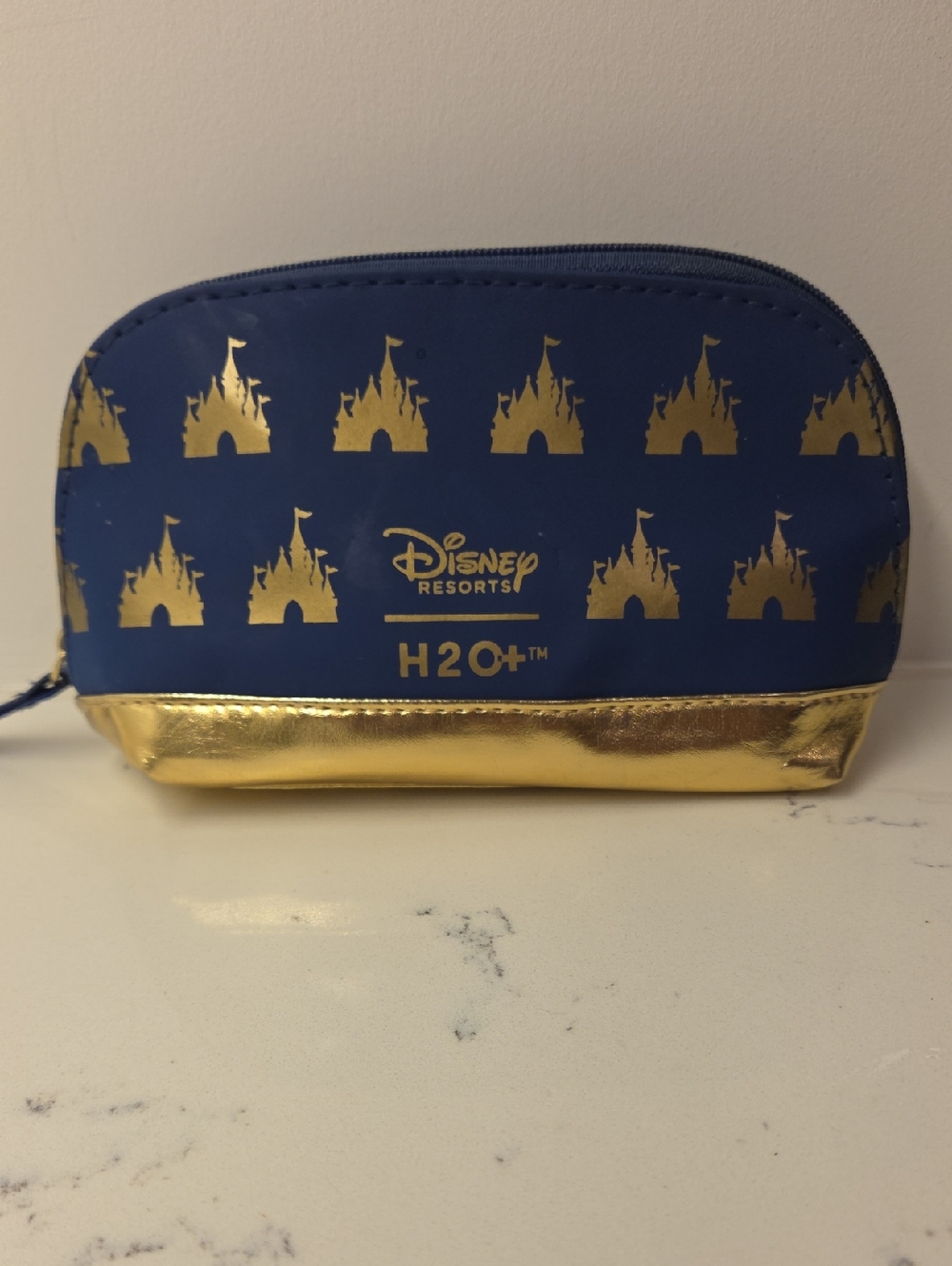 Disney Blue and Gold Castle Cosmetic Pouch